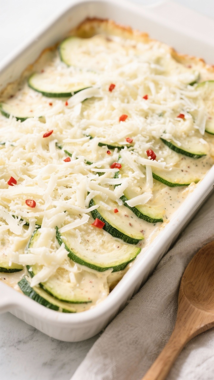 Assembly/overhead – layered casserole before baking: Tasty top view of a 9x13 casserole just assem