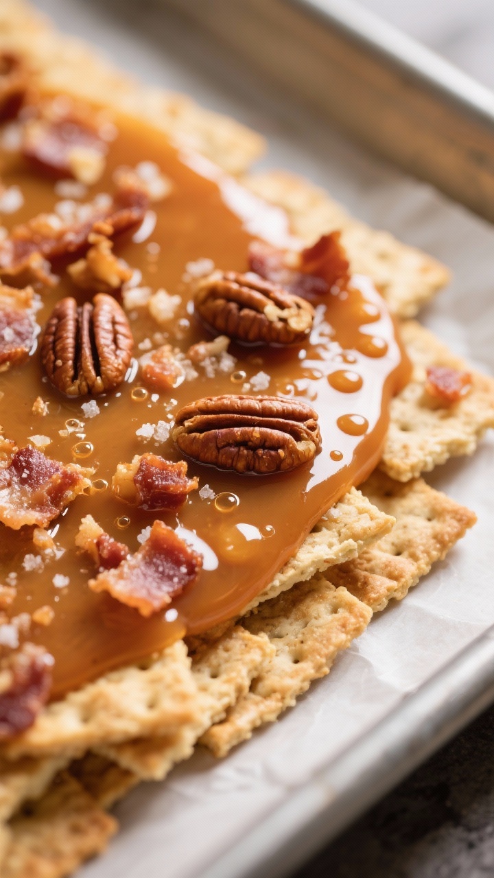 Close-up detail: A tight macro of a glossy caramel-style maple coating bubbling at the edges over a