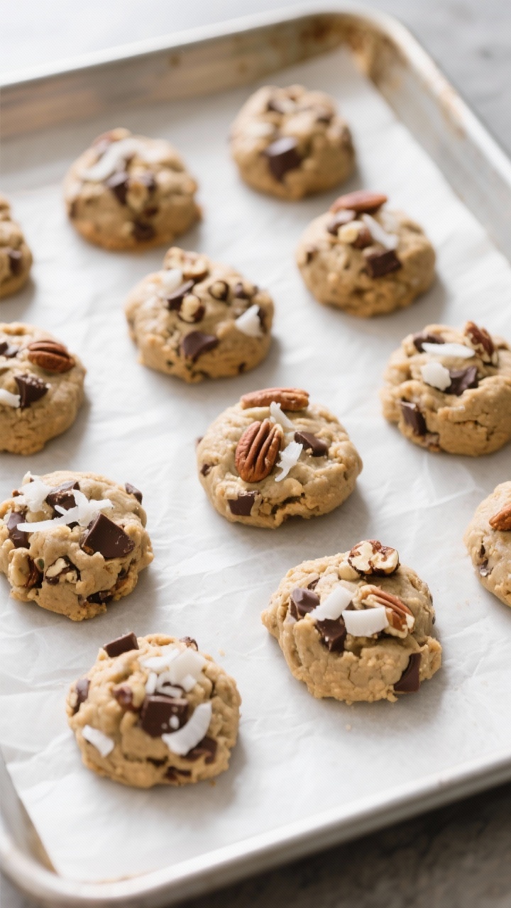 Cooking process: Overhead shot of portioned and gently pressed 1/2-inch-thick mounds of chilled Keto