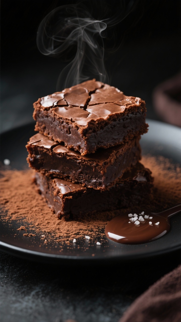 Final dish: Chewy brownies made with a 50/50 erythritol–allulose mix, cut into clean squares and s
