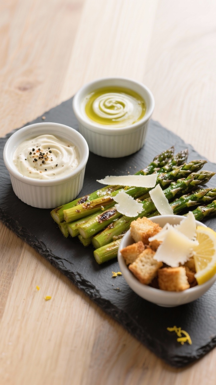 Final dish presentation: Restaurant-quality Caesar as a dip and drizzle trio—small ramekin of crea