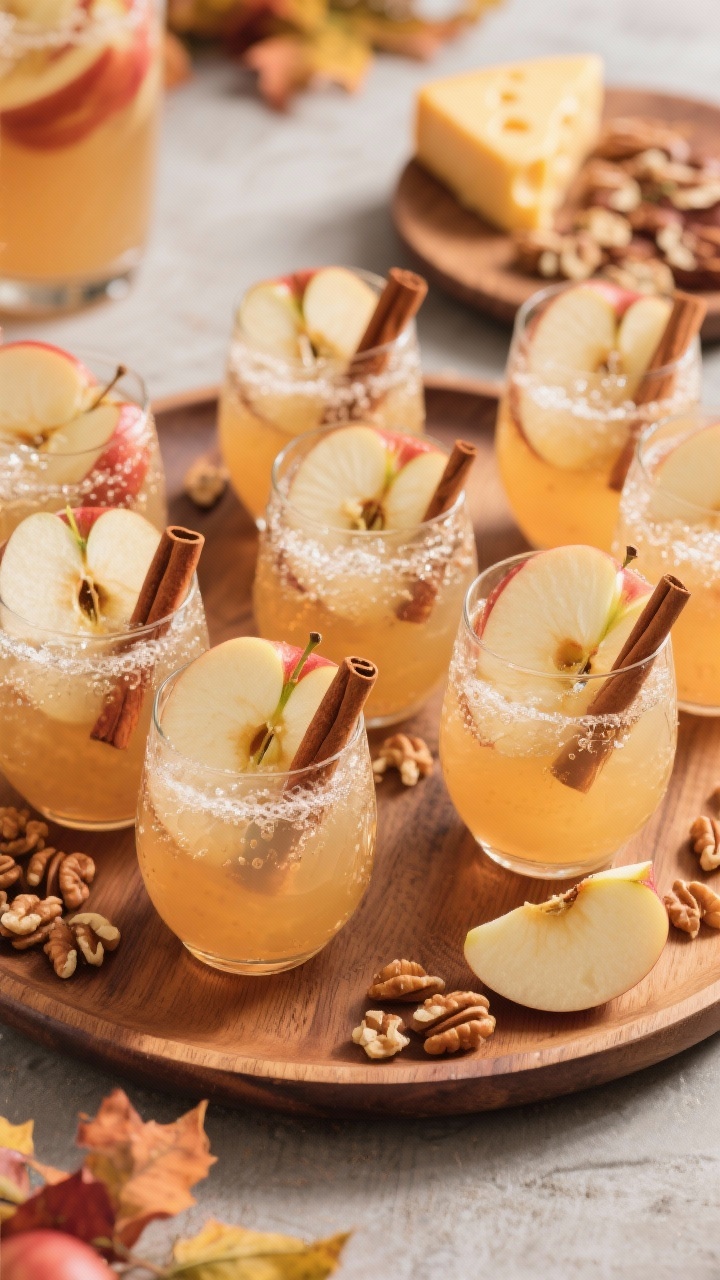Final presentation: Styled party scene with multiple stemless wine glasses of the finished Apple Cin