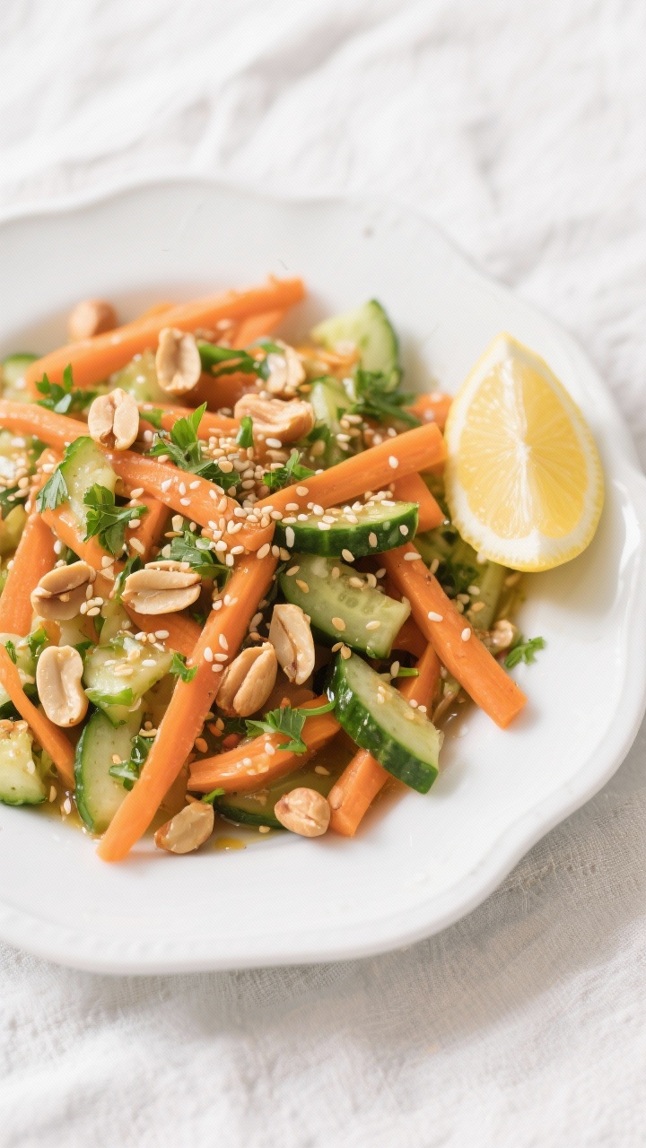 Overhead tasty top view – Finished salad with crunch add-ins: A bright overhead shot of the finish