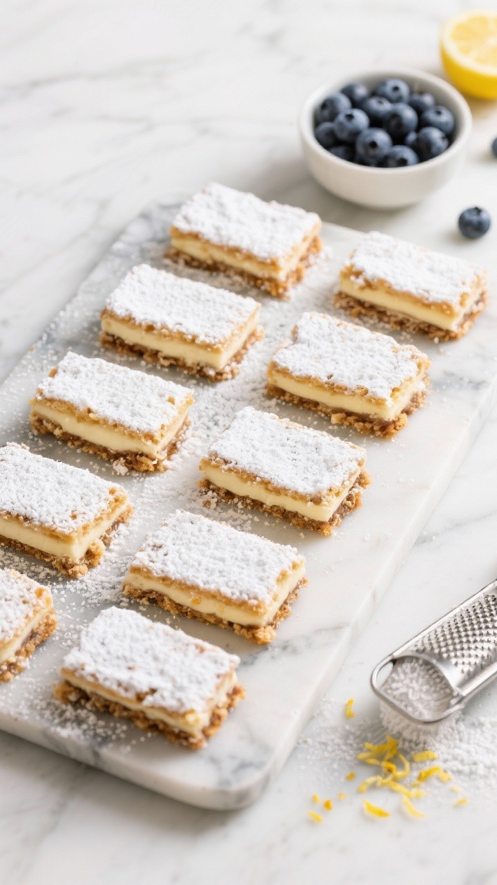 Tasty top view: Overhead serving board with multiple bars arranged in a grid, some slightly offset t