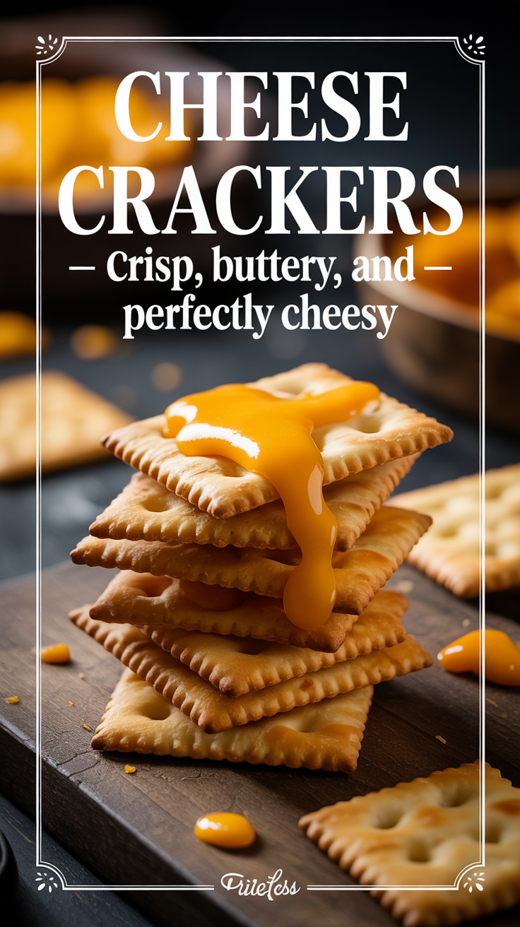 Pinterest pin for Cheese Crackers - Crisp, Buttery, and Perfectly Cheesy