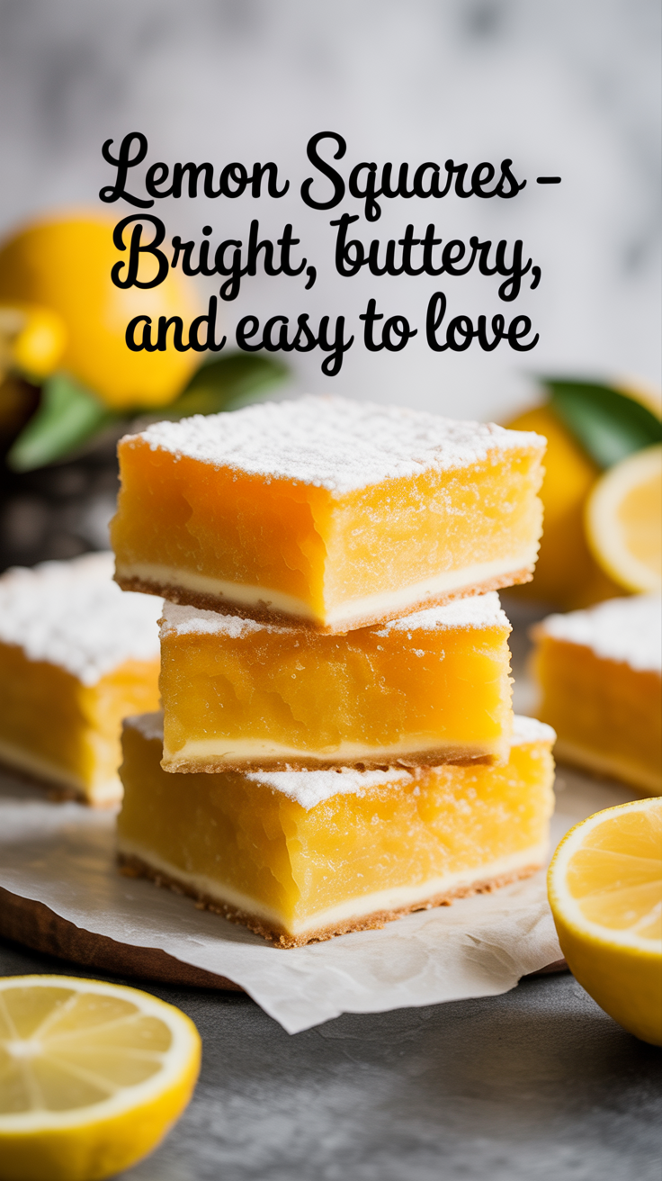 Pinterest pin for Lemon Squares - Bright, Buttery, and Easy to Love