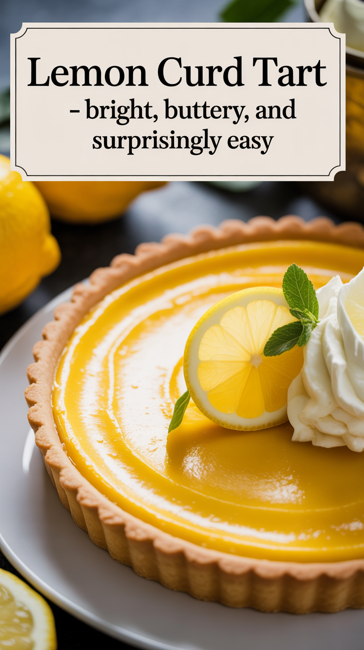 Pinterest pin for Lemon Curd Tart - Bright, Buttery, and Surprisingly Easy