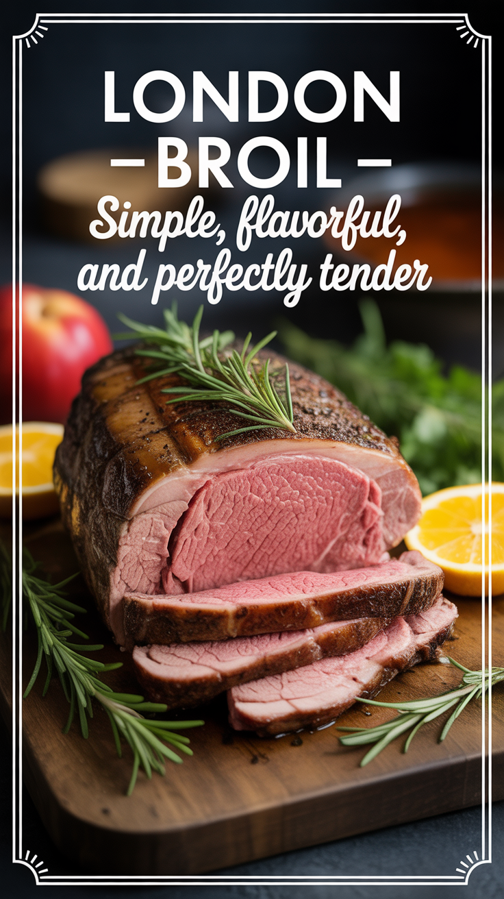 Pinterest pin for London Broil - Simple, Flavorful, and Perfectly Tender