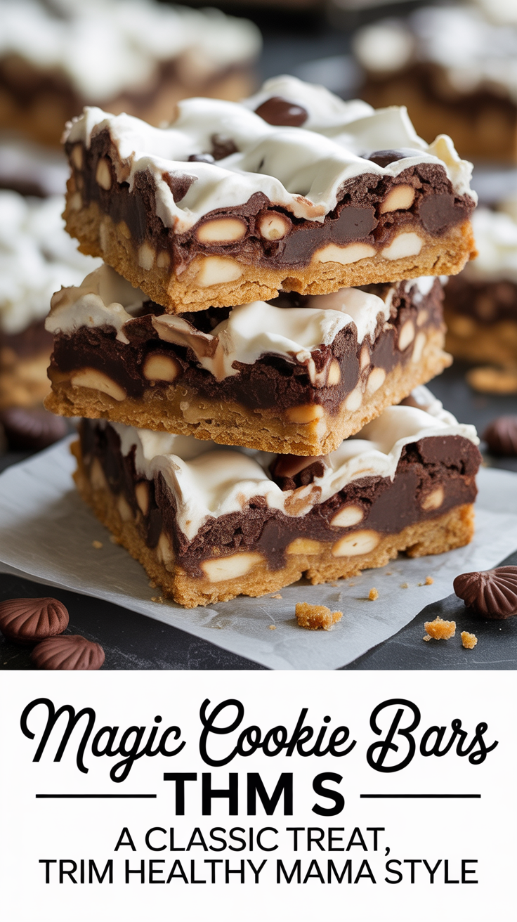 Pinterest pin for Magic Cookie Bars Thm S - A Classic Treat, Trim Healthy Mama Style