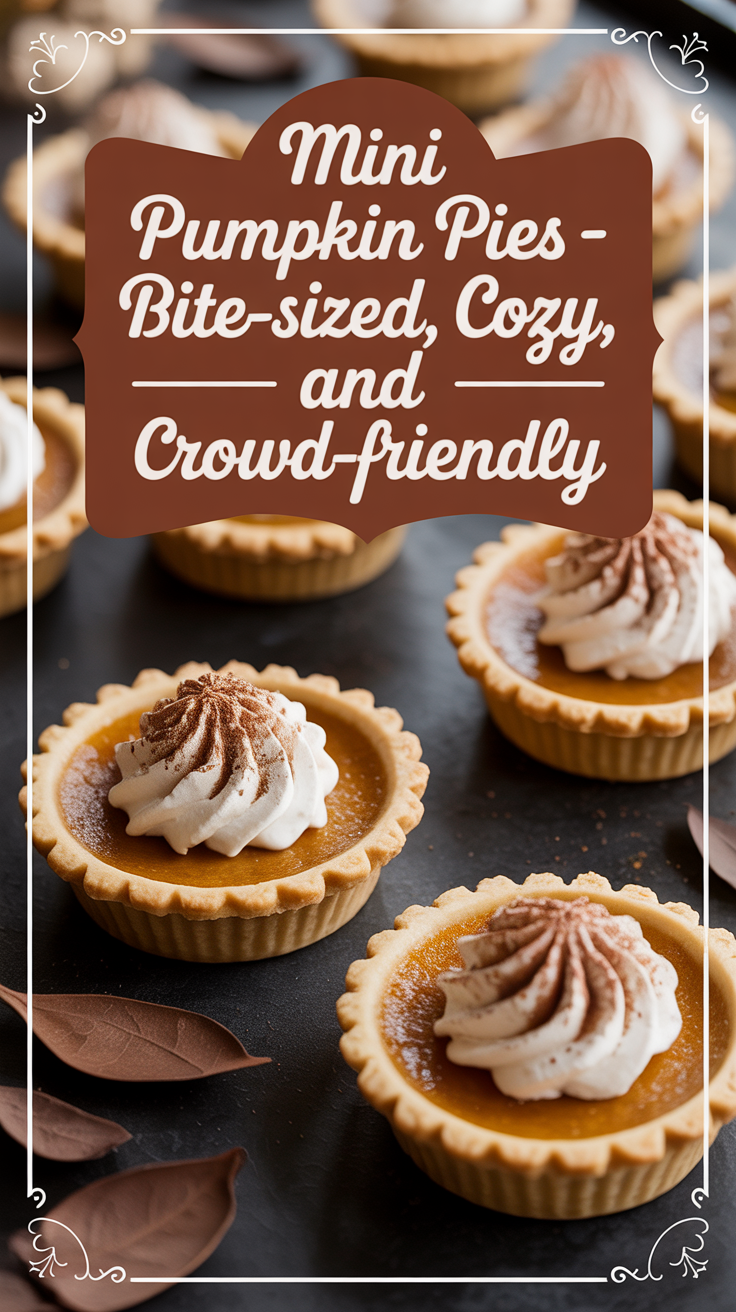 Pinterest pin for Mini Pumpkin Pies - Bite-Sized, Cozy, and Crowd-Friendly