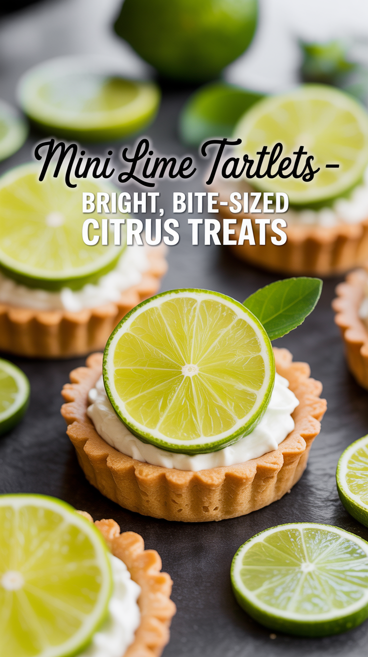 Pinterest pin for Mini Lime Tartlets - Bright, Bite-Sized Citrus Treats