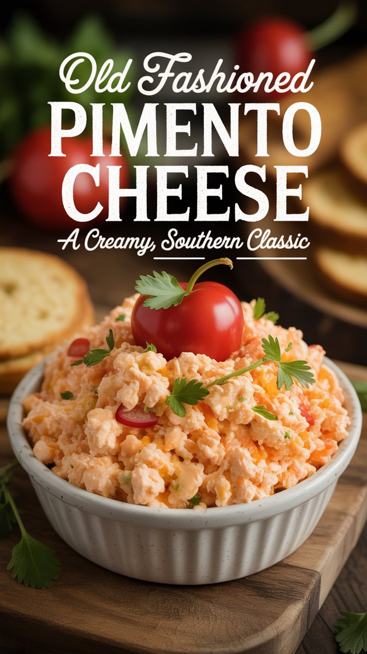 Pinterest pin for Old Fashioned Pimento Cheese - A Creamy, Southern Classic