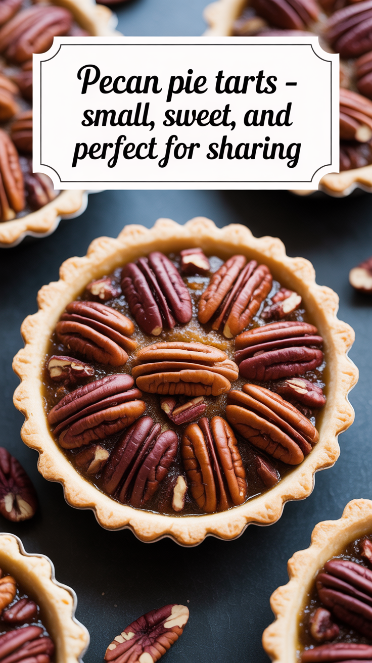 Pinterest pin for Pecan Pie Tarts - Small, Sweet, and Perfect for Sharing