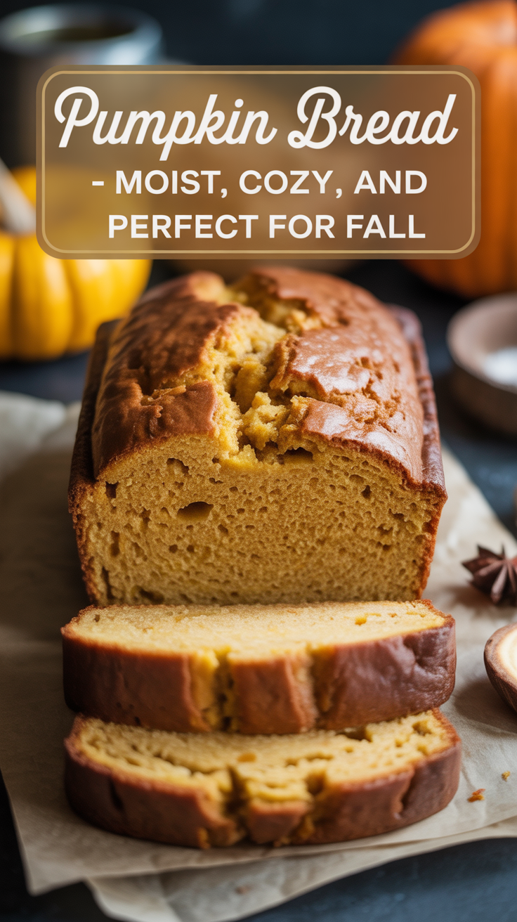 Pinterest pin for Pumpkin Bread - Moist, Cozy, and Perfect for Fall