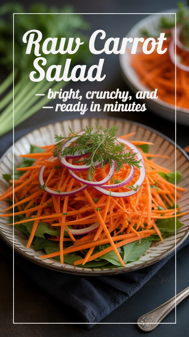 Pinterest pin for Raw Carrot Salad – Bright, Crunchy, and Ready in Minutes