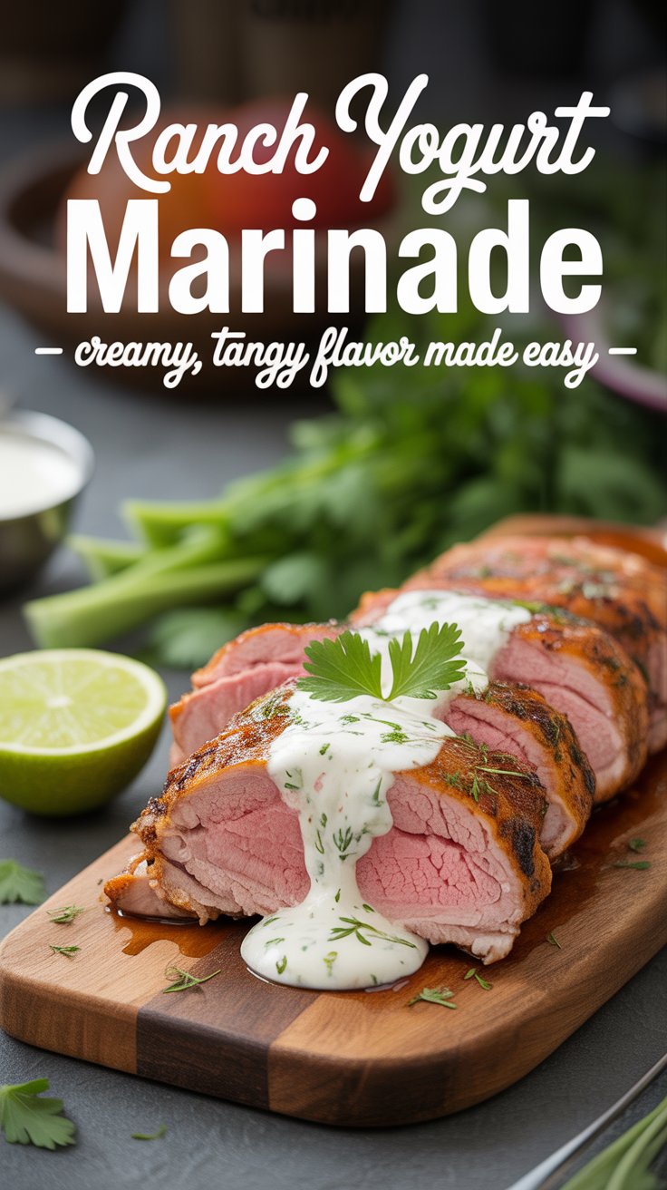 Pinterest pin for Ranch Yogurt Marinade - Creamy, Tangy Flavor Made Easy