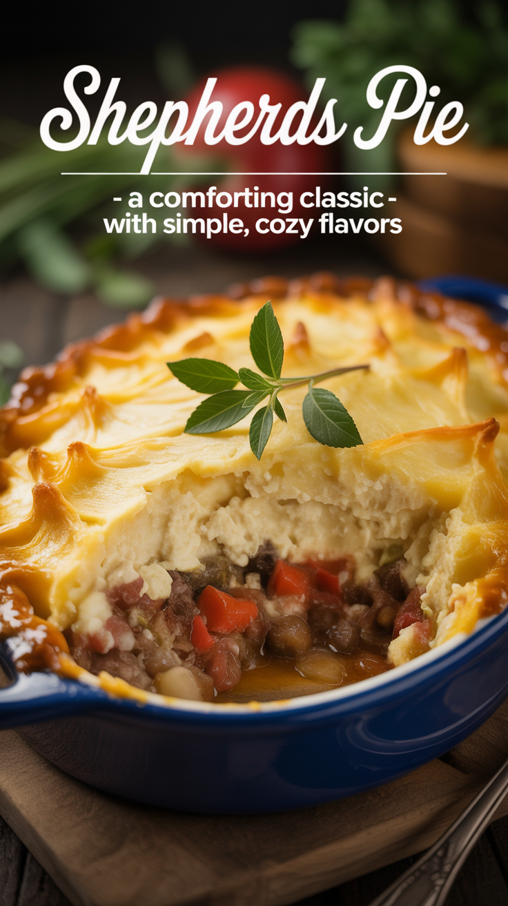 Pinterest pin for Shepherds Pie - A Comforting Classic With Simple, Cozy Flavors