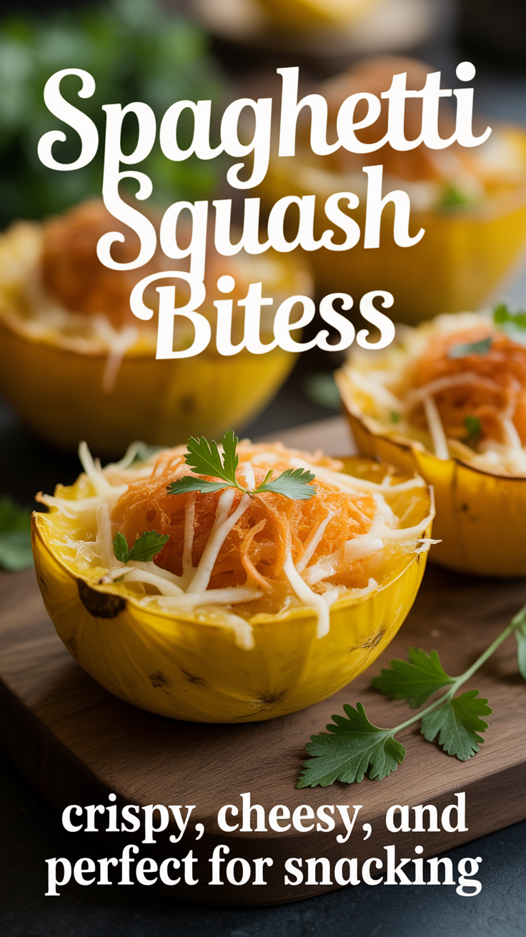 Pinterest pin for Spaghetti Squash Bites - Crispy, Cheesy, and Perfect for Snacking