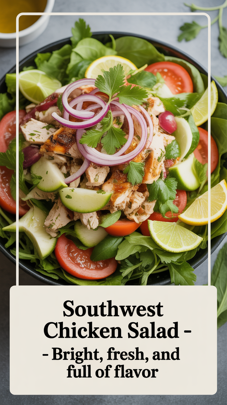 Pinterest pin for Southwest Chicken Salad - Bright, Fresh, and Full of Flavor