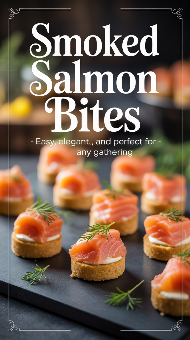 Pinterest pin for Smoked Salmon Bites - Easy, Elegant, and Perfect for Any Gathering