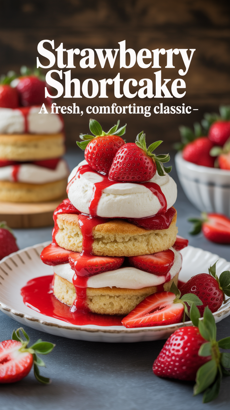 Pinterest pin for Strawberry Shortcake - A Fresh, Comforting Classic