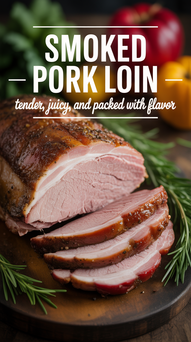 Pinterest pin for Smoked Pork Loin - Tender, Juicy, and Packed With Flavor