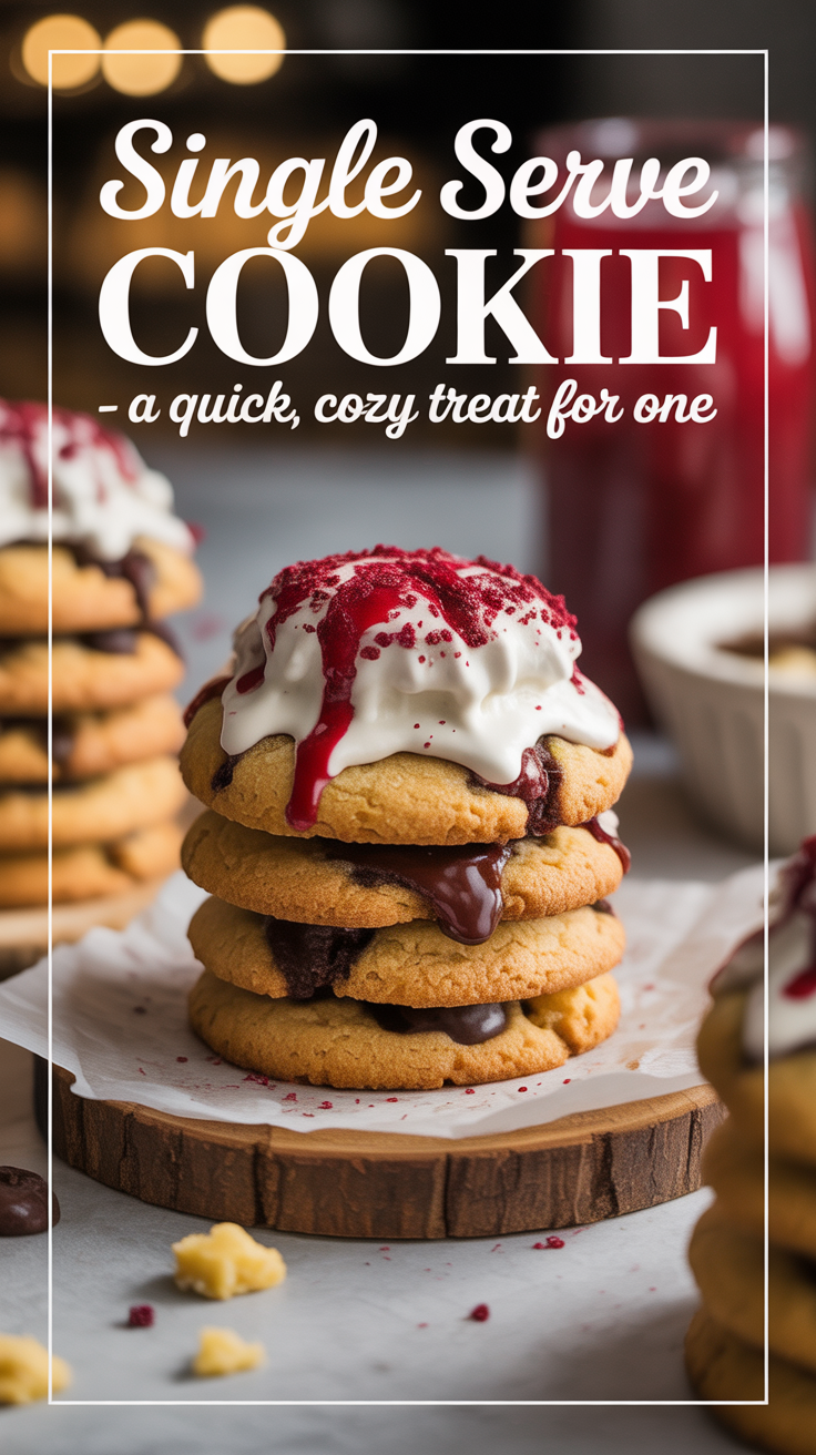 Pinterest pin for Single Serve Cookie - A Quick, Cozy Treat for One