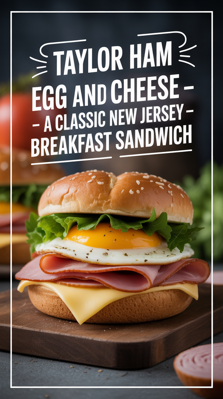 Pinterest pin for Taylor Ham Egg And Cheese - A Classic New Jersey Breakfast Sandwich