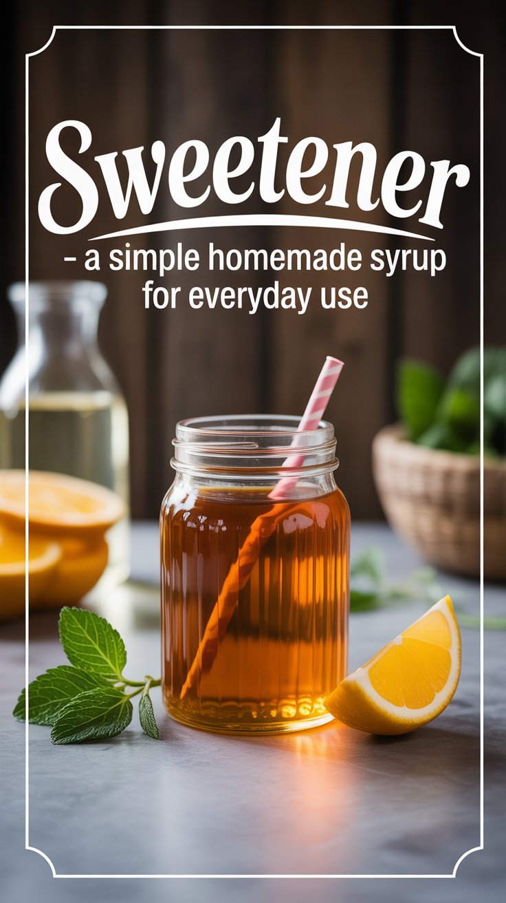 Pinterest pin for Sweetener - A Simple Homemade Syrup for Everyday Use