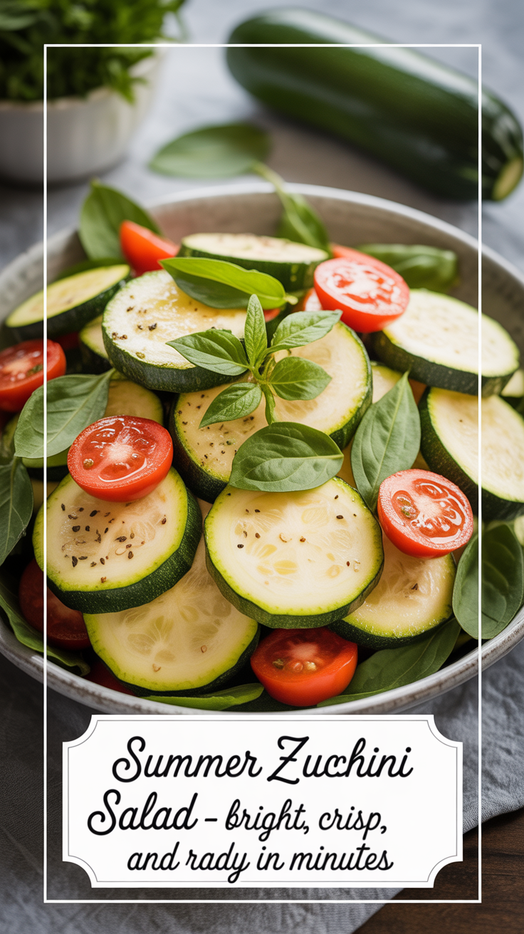 Pinterest pin for Summer Zucchini Salad - Bright, Crisp, and Ready in Minutes