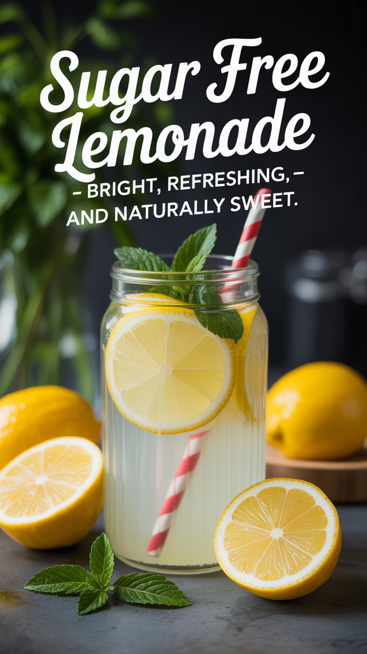 Pinterest pin for Sugar Free Lemonade - Bright, Refreshing, and Naturally Sweet