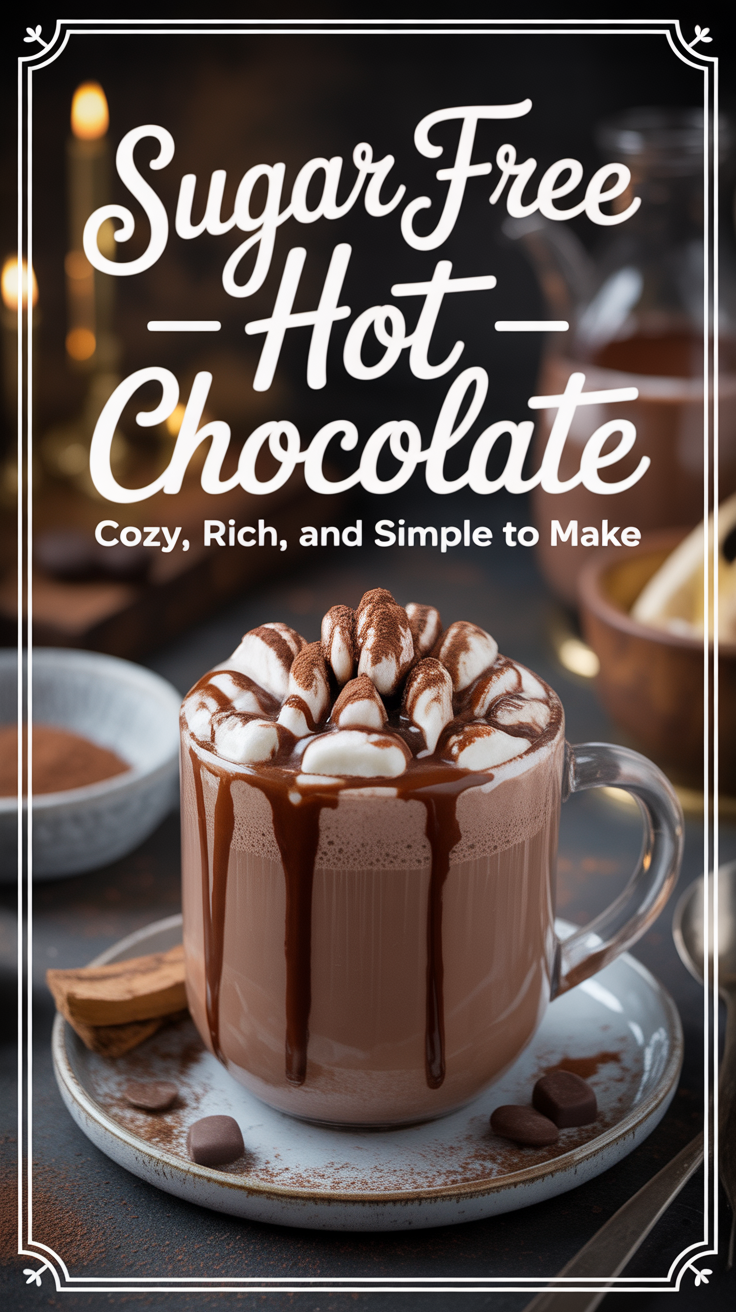 Pinterest pin for Sugar Free Hot Chocolate - Cozy, Rich, and Simple to Make