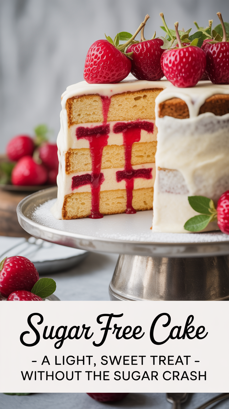 Pinterest pin for Sugar Free Cake - A Light, Sweet Treat Without the Sugar Crash