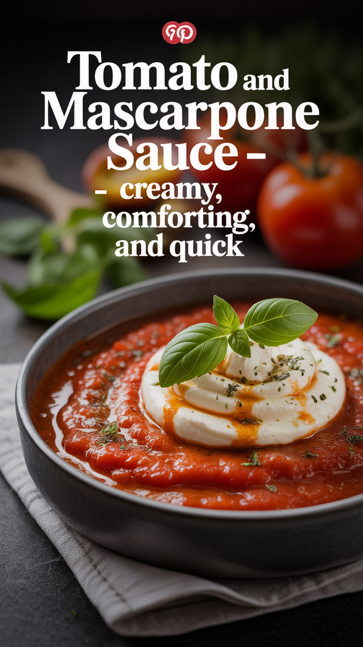 Pinterest pin for Tomato And Mascarpone Sauce - Creamy, Comforting, And Quick
