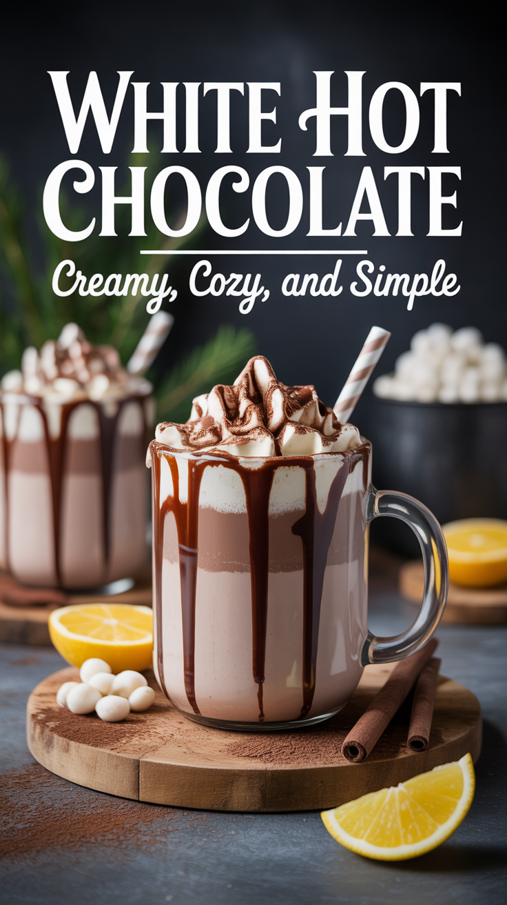 Pinterest pin for White Hot Chocolate - Creamy, Cozy, and Simple