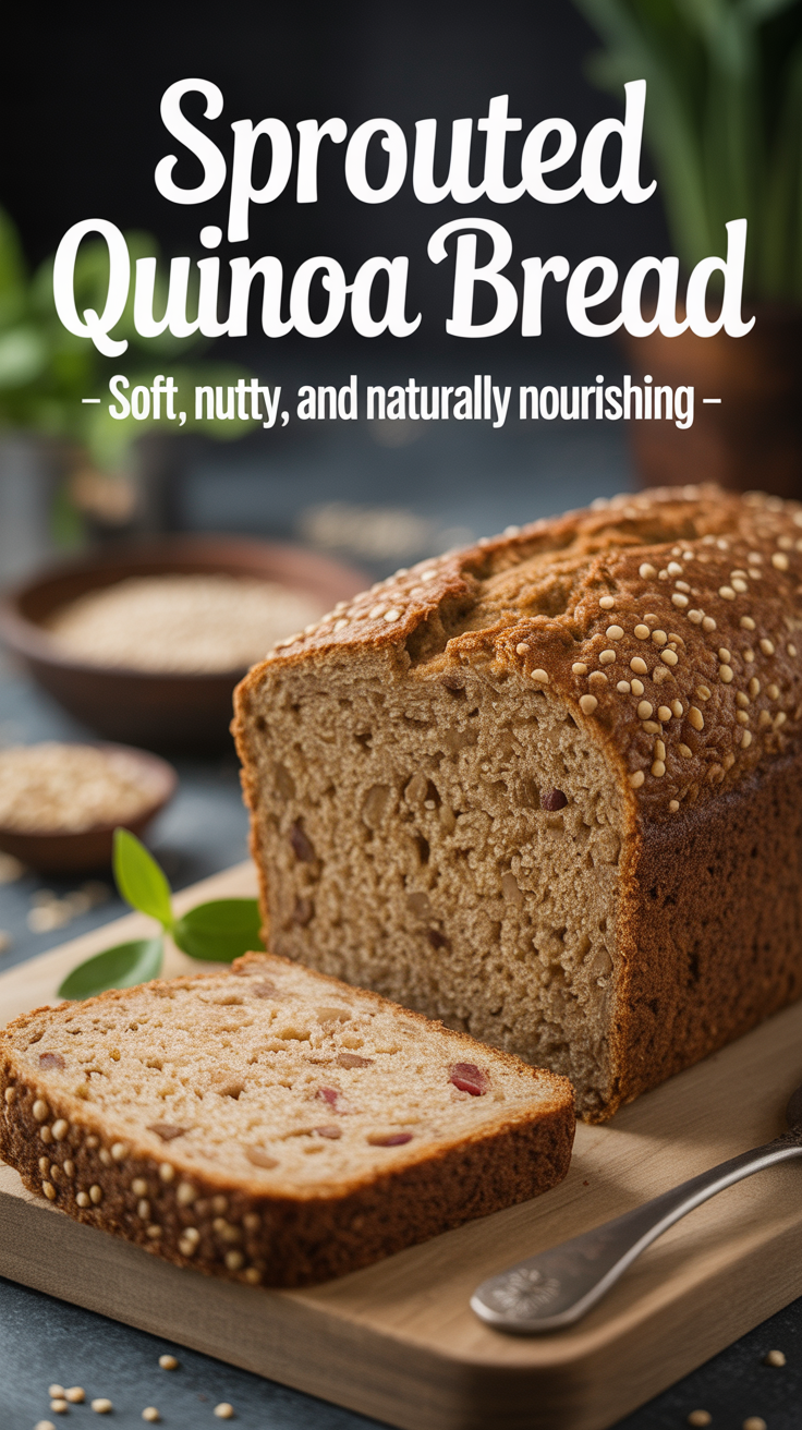 Pinterest pin for Sprouted Quinoa Bread - Soft, Nutty, and Naturally Nourishing