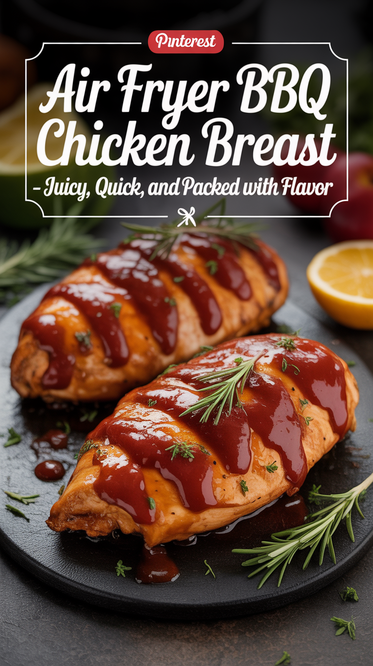 Pinterest pin for Air Fryer Bbq Chicken Breast - Juicy, Quick, and Packed With Flavor