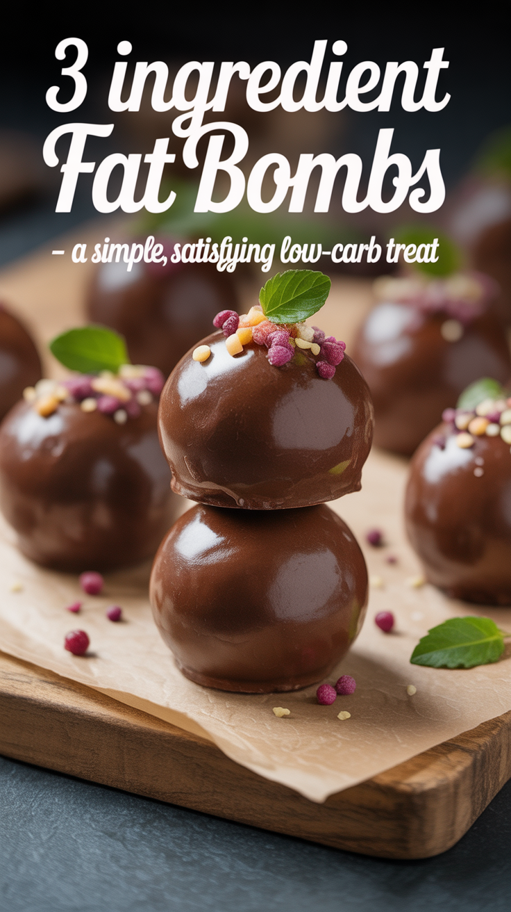 Pinterest pin for 3 Ingredient Fat Bombs - A Simple, Satisfying Low-Carb Treat