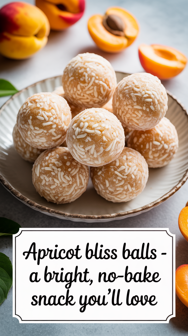 Pinterest pin for Apricot Bliss Balls - A Bright, No-Bake Snack You’ll Love