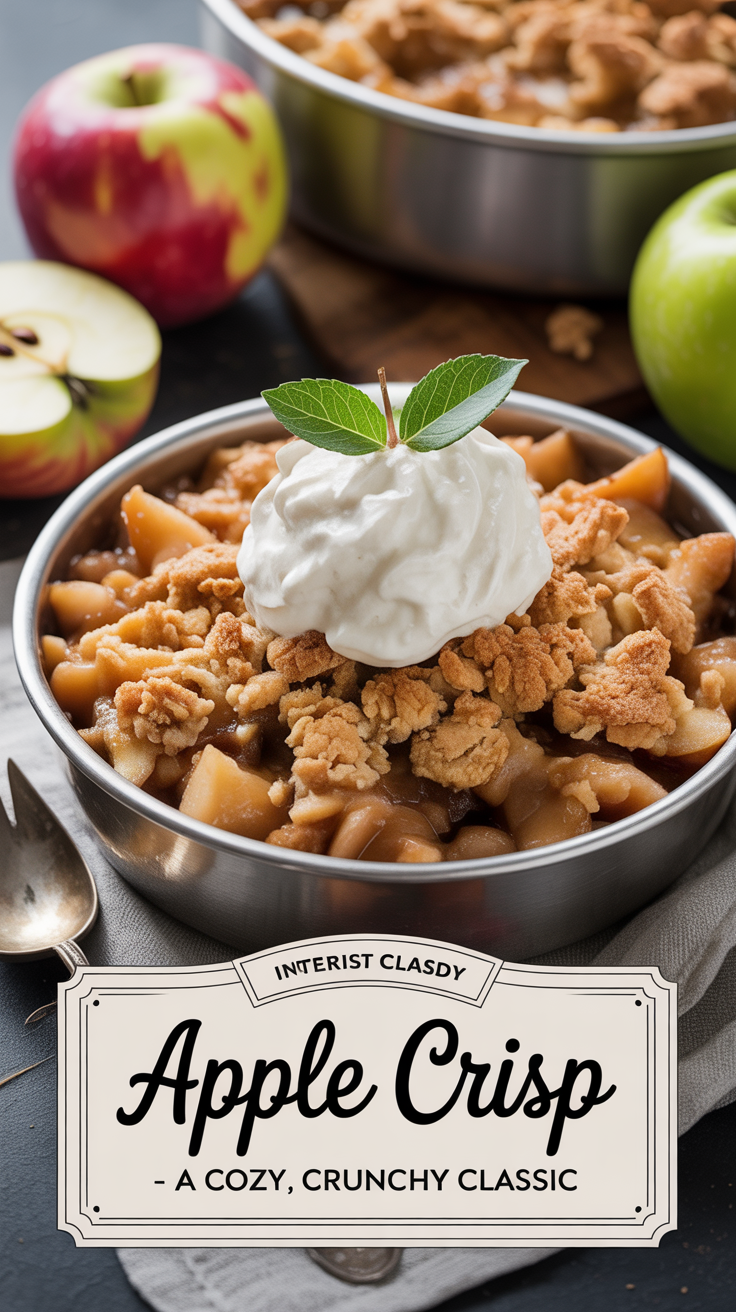 Pinterest pin for Apple Crisp - A Cozy, Crunchy Classic