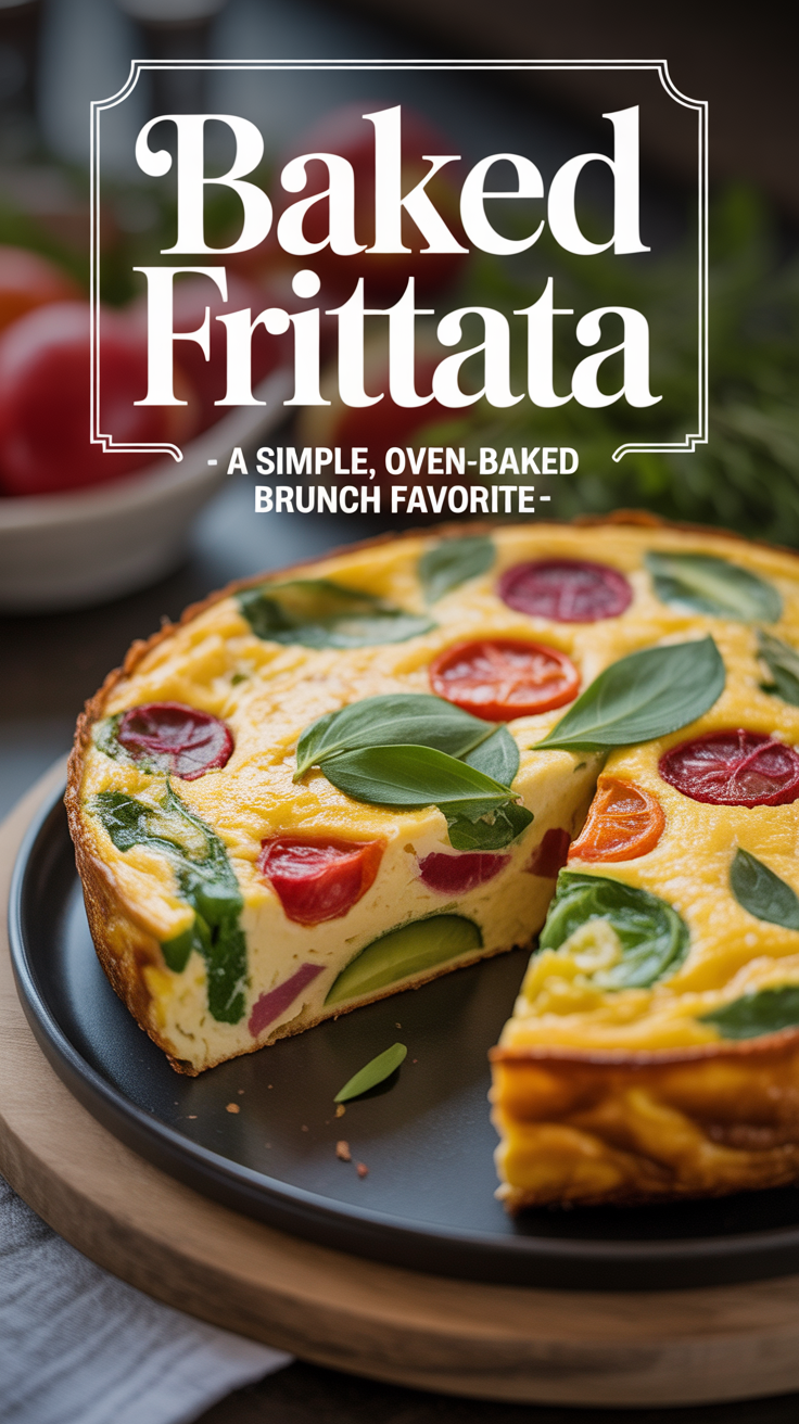 Pinterest pin for Baked Frittata - A Simple, Oven-Baked Brunch Favorite