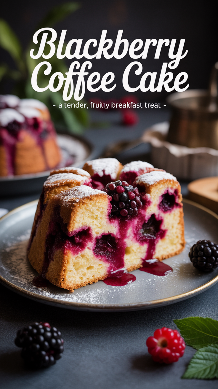 Pinterest pin for Blackberry Coffee Cake - A Tender, Fruity Breakfast Treat