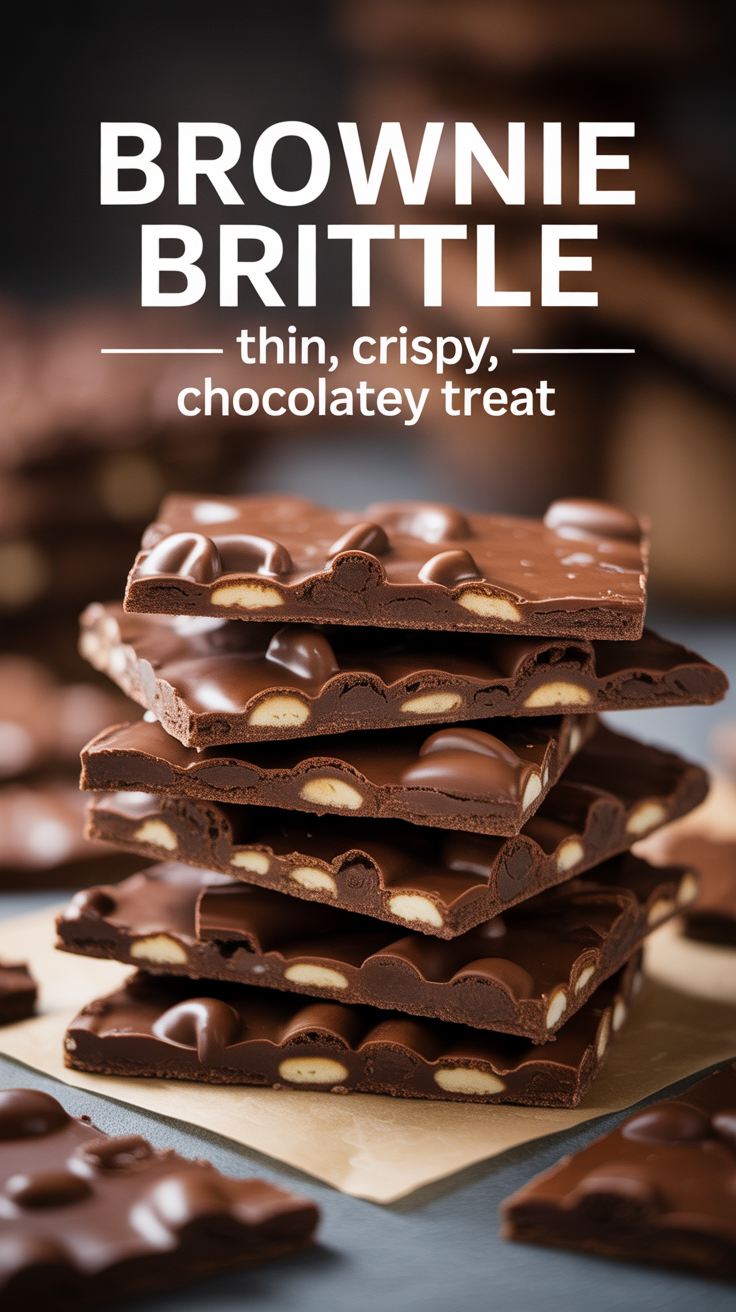 Pinterest pin for Brownie Brittle - Thin, Crispy, Chocolatey Treat